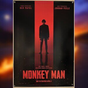 MONKEY MAN (2024) - ORIGINAL DOUBLE SIDED MOVIE POSTER